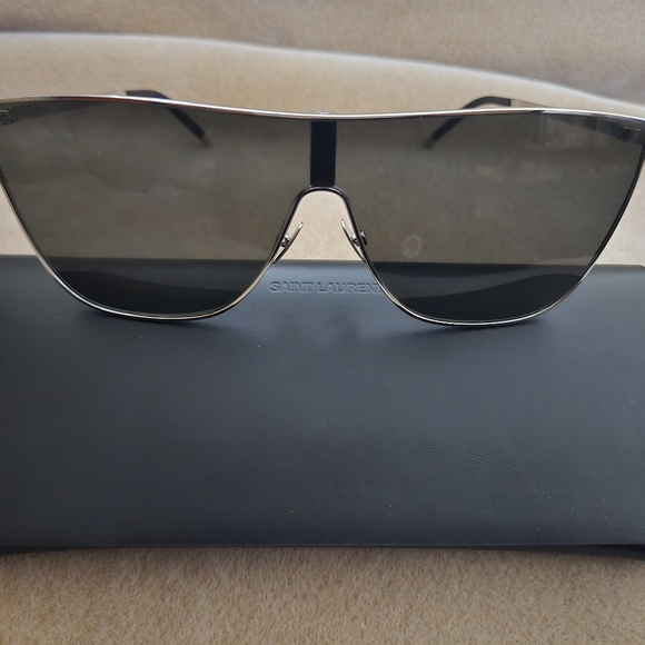 YSL / Saint Laurent - SL 1 Mask Argent Sunglasses - Picture 3 of 6